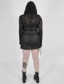 Black Gothic Punk PU Leather Irregular Plus Size Short Skirt