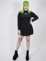 Black Gothic Velvet Heart Long Sleeve Short Plus Size dress