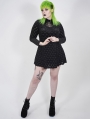 Black Gothic Velvet Heart Long Sleeve Short Plus Size dress