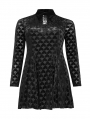 Black Gothic Velvet Heart Long Sleeve Short Plus Size dress