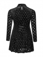 Black Gothic Velvet Heart Long Sleeve Short Plus Size dress