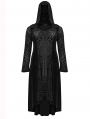 Black Gothic Chinese Style Dark Velvet Burning Out Long Plus Size Coat for Women