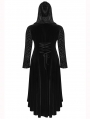 Black Gothic Chinese Style Dark Velvet Burning Out Long Plus Size Coat for Women