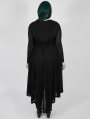 Black Gothic Dark Moon Long Hooded Plus Size Coat for Women