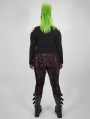 Red Plaid Gothic Punk Velvet Plus Size Leggings for Women