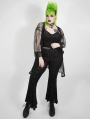 Dark Gothic Velvet Plus Size Flared Pants for Women