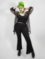 Dark Gothic Velvet Plus Size Flared Pants for Women