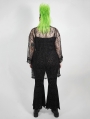 Dark Gothic Velvet Plus Size Flared Pants for Women