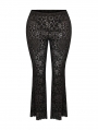 Dark Gothic Velvet Plus Size Flared Pants for Women