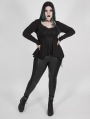 Black Gothic PU Leather Stretch Plus Size Legging for Women