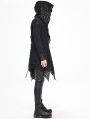 Black Gothic Hooded Long Trench Coat for Men