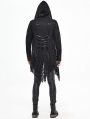 Black Gothic Hooded Long Trench Coat for Men