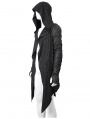 Black Gothic Punk Hooded Long Trench Coat for Men