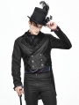 Black Vintage Gothic Party Double-Breasted Tail Coat for Men