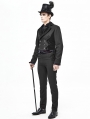 Black Vintage Gothic Party Double-Breasted Tail Coat for Men