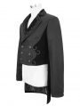 Black Vintage Gothic Party Double-Breasted Tail Coat for Men