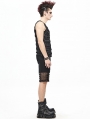 Black Gothic Punk Rock Daily Wear Short Pants for Men