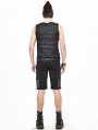 Black Gothic Punk Rock Daily Wear Short Pants for Men