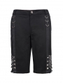 Black Gothic Punk Rock Daily Wear Short Pants for Men