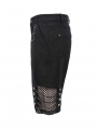 Black Gothic Punk Rock Daily Wear Short Pants for Men