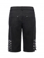 Black Gothic Punk Rock Daily Wear Short Pants for Men