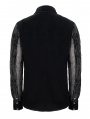 Black Vintage Gothic Gauze Long Sleeve Shirt for Men