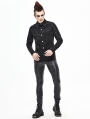 Black Gothic Punk Rock Long Sleeve Shirt for Men