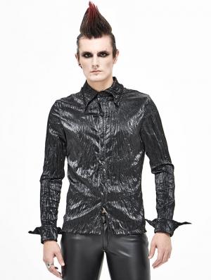 Black Gothic Long Sleeve Shirt for Men