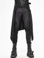 Black Gothic Punk Rock Half Skirt for Men