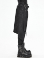 Black Gothic Punk Rock Half Skirt for Men