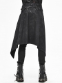 Black Gothic Punk Rock Half Skirt for Men