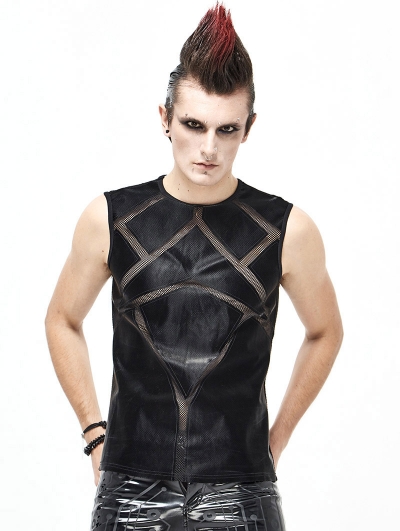 Black Gothic Punk Sleeveless T-Shirt for Men