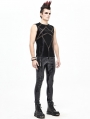 Black Gothic Punk Sleeveless T-Shirt for Men