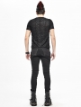 Black Gothic Punk Short Sleeve Daily Wear T-Shirt for Men