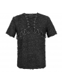 Black Gothic Punk Short Sleeve Daily Wear T-Shirt for Men