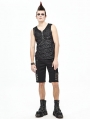 Black Gothic Punk Rock Chain Sleeveless T-Shirt for Men