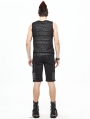 Black Gothic Punk Rock Chain Sleeveless T-Shirt for Men