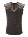 Brown Gothic Punk Sleeveless T-Shirt for Men