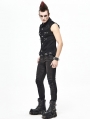 Black Gothic Punk Rock Vest Top for Men