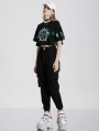 Street Fashion Gothic Grunge Long Sleeve Two-Pieces Short T-Shirt for Women