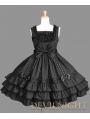 Black Sleeveless Lace Bow Sweet Gothic Lolita Dress