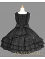 Black Sleeveless Lace Bow Sweet Gothic Lolita Dress