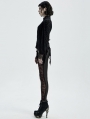 Black Vintage Gothic Long Sleeve Irregular Shirt for Women