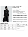 Black Gothic Punk Military Casual Mid Length Coat for Women