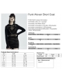 Black Gothic Punk Chain Hooeded Short Coat for Women