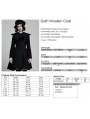 Black Gothic Lolita Mid Length Winter Warm Hooded Coat for Women