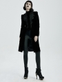 Black Vintage Gothic Velvet Mid Length Tail Coat for Women