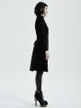 Black Vintage Gothic Velvet Mid Length Tail Coat for Women