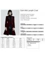 Dark Red Vintage Gothic Velvet Mid Length Tail Coat for Women