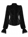Black Gothic Gorgeous Velvet Long Sleeve Shirt for Women